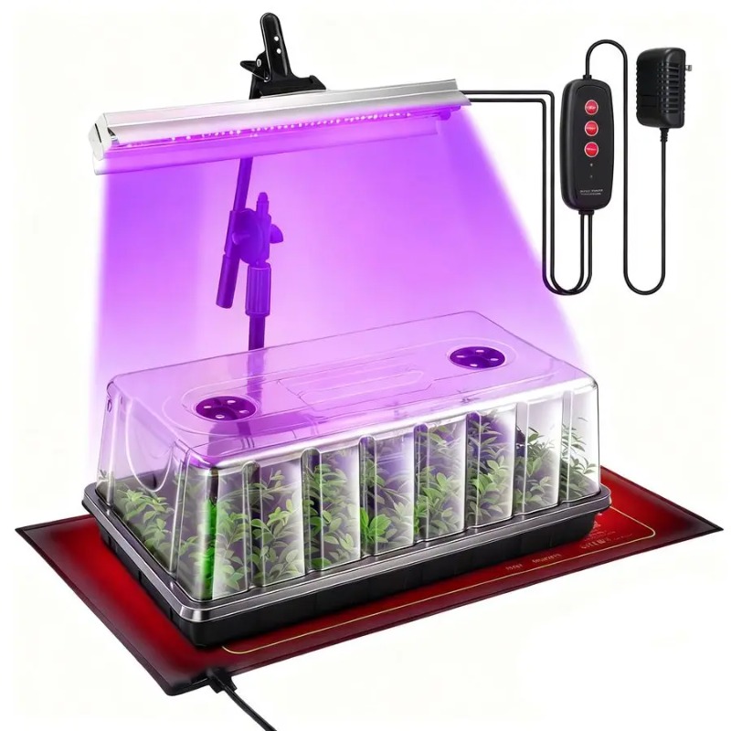 Seed Starter Tray Kit With Grow Light - Seed Starter Tray, Seed Starter Kit