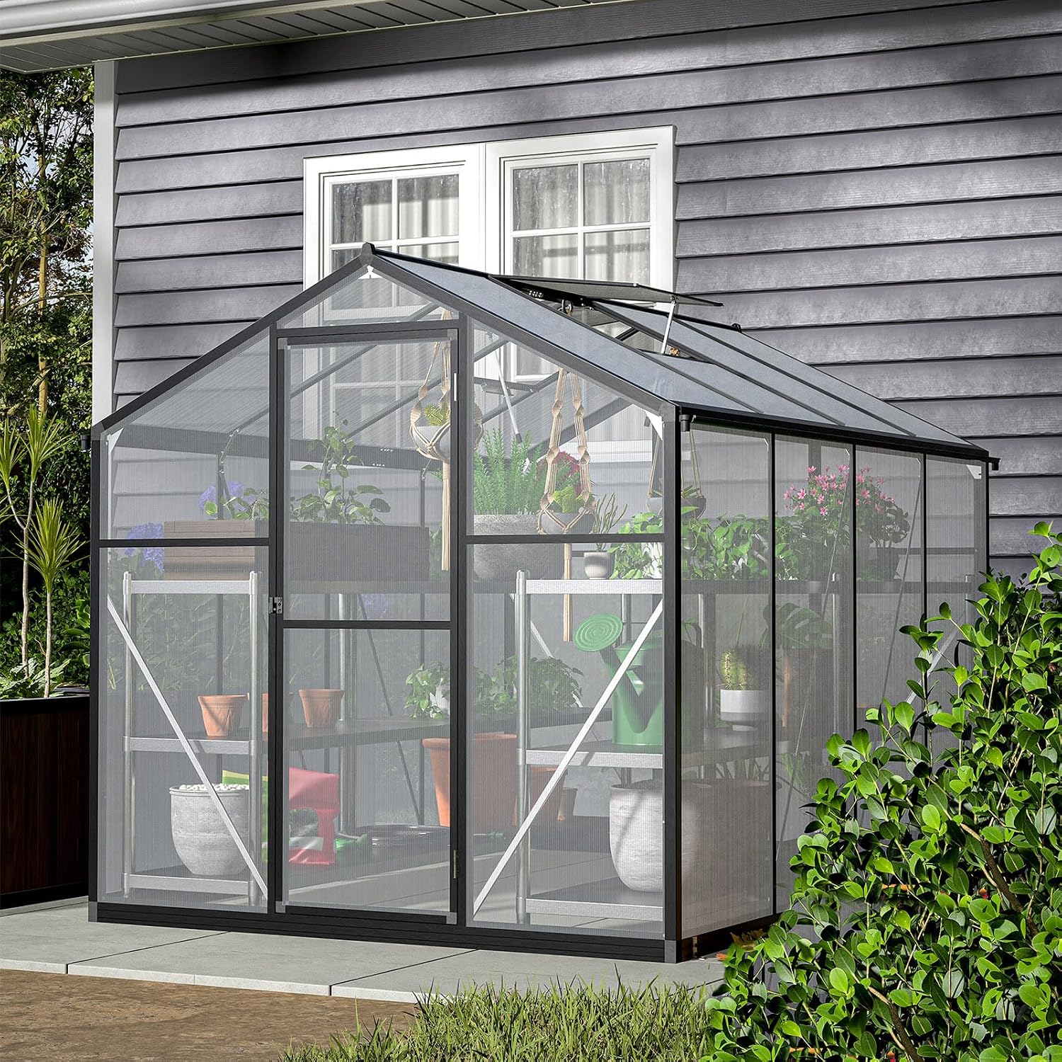 Polycarbonate Greenhouse Aluminum Frame - Walk-in Greenhouse UV-Coated Polycarbonate Aluminum Frame