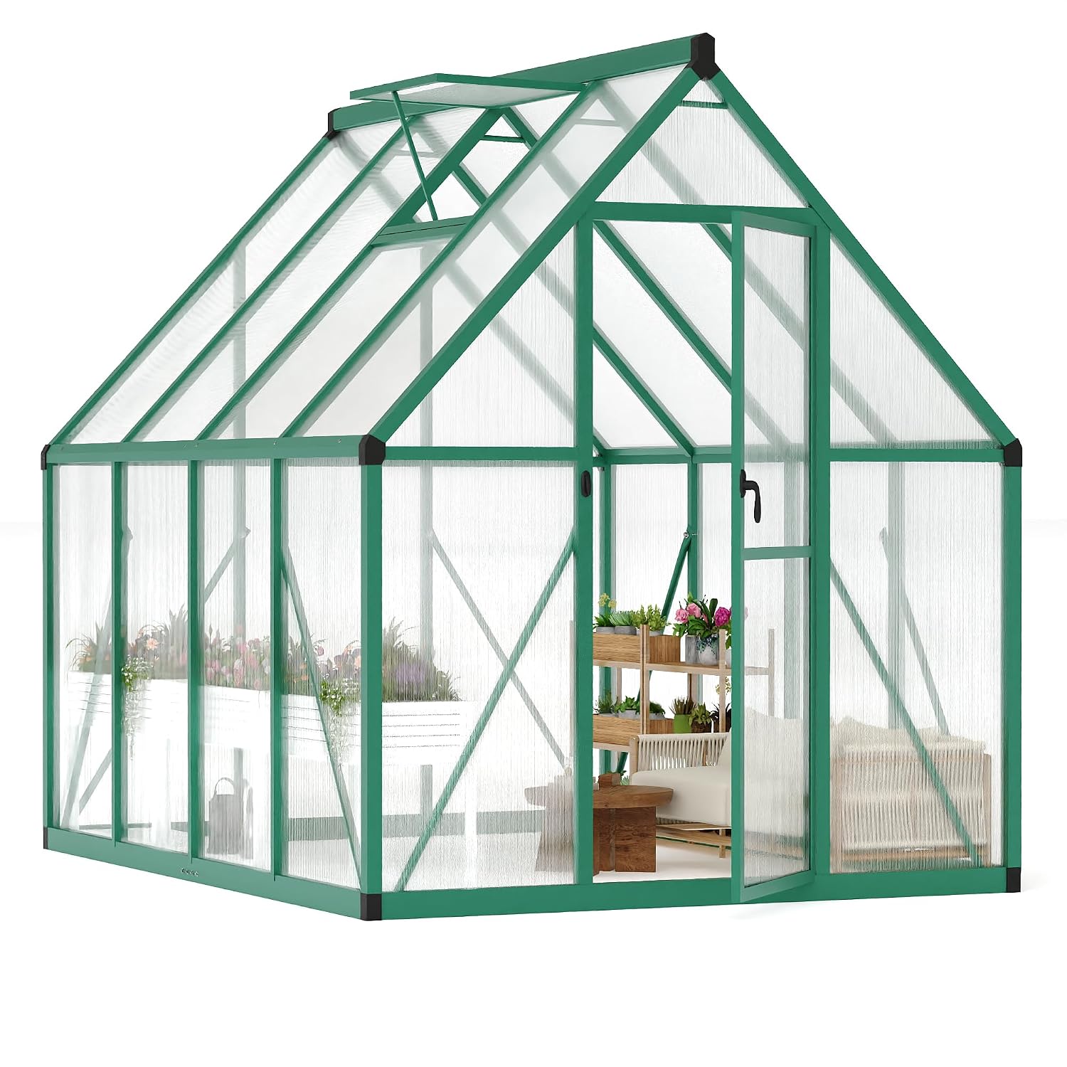 Polycarbonate Greenhouse Aluminum Frame - Greenhouse, Polycarbonate Walk-in Greenhouse with Aluminum