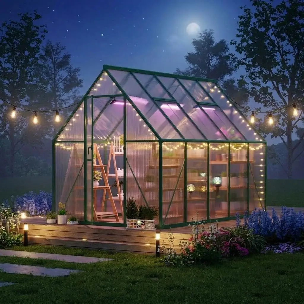 Polycarbonate Greenhouse Aluminum Frame - 6x9 ft Polycarbonate Greenhouse Heavy Duty