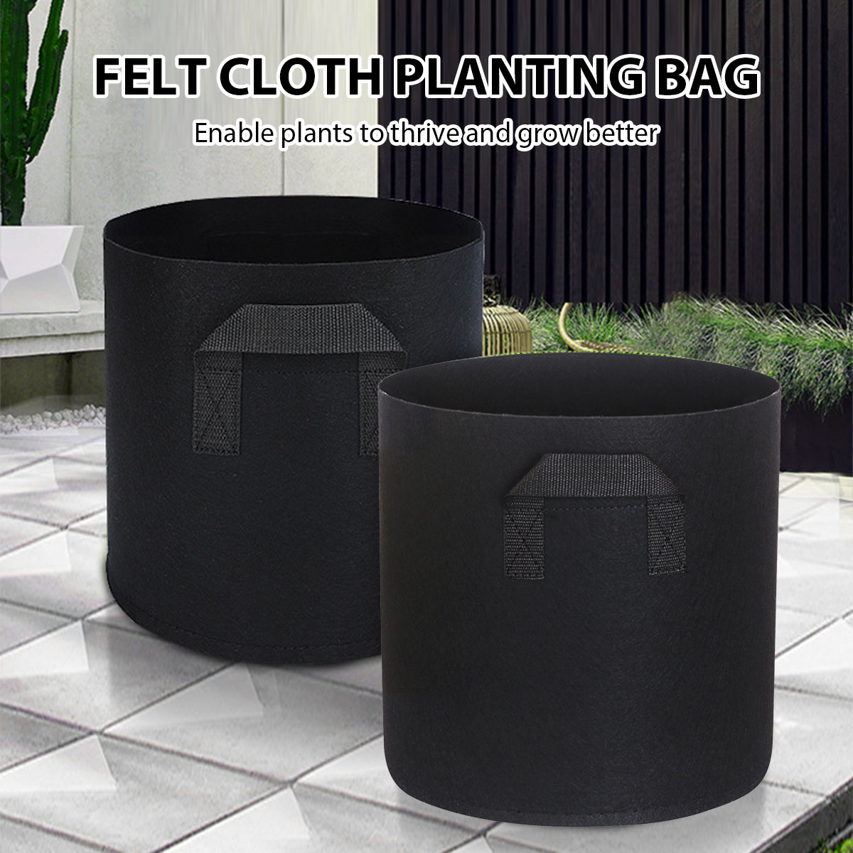 Plant Nursery Grow Bags Fabric 5 Gallon - 5PCS Felt Grow Bags 5/10/15 Gallon