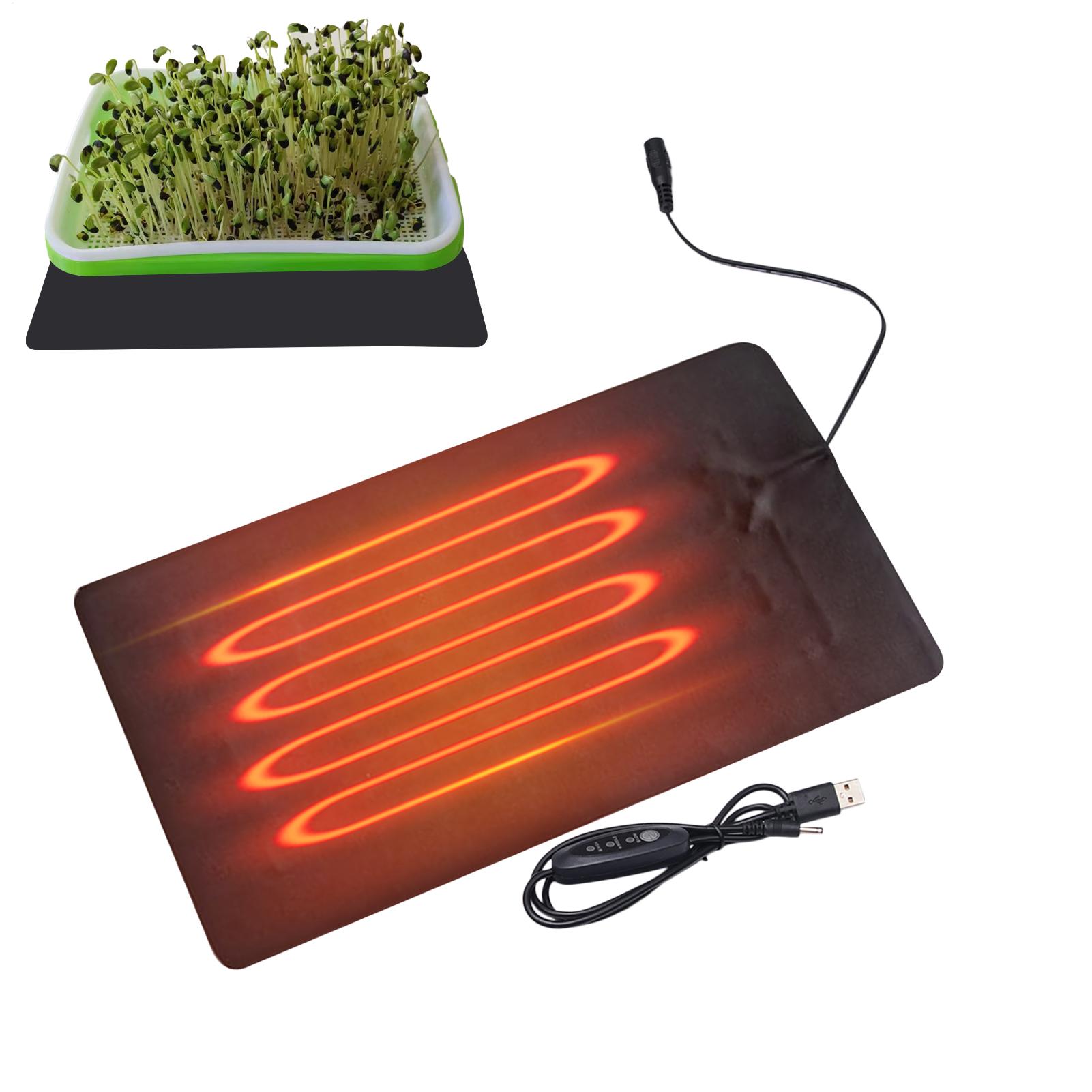Plant Seedling Heat Mat Waterproof - Seedling Mat USB-Powered Waterproof Heater Adjustable