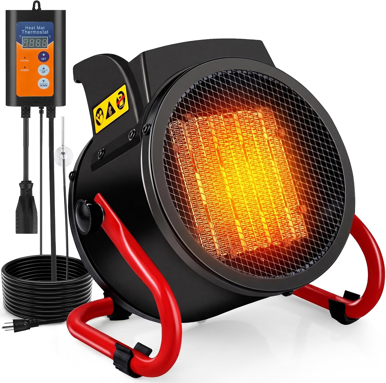 Greenhouse Heater Electric Digital Thermostat - Thermostat-Controlled Electric Greenhouse Heater with Digital