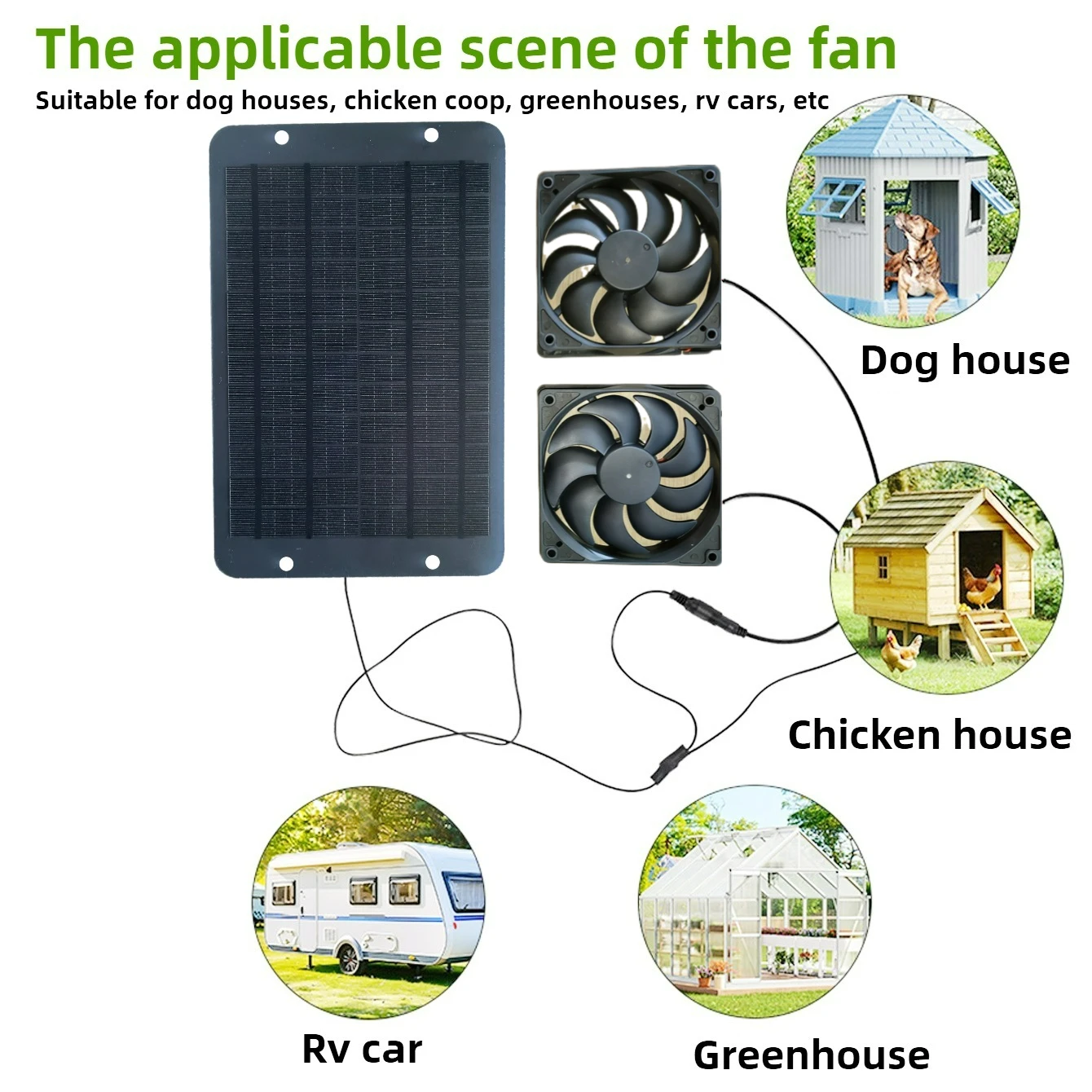 Outdoor 10W Solar Double Exhau - Greenhouse Circulation Fan Waterproof 评论和价格