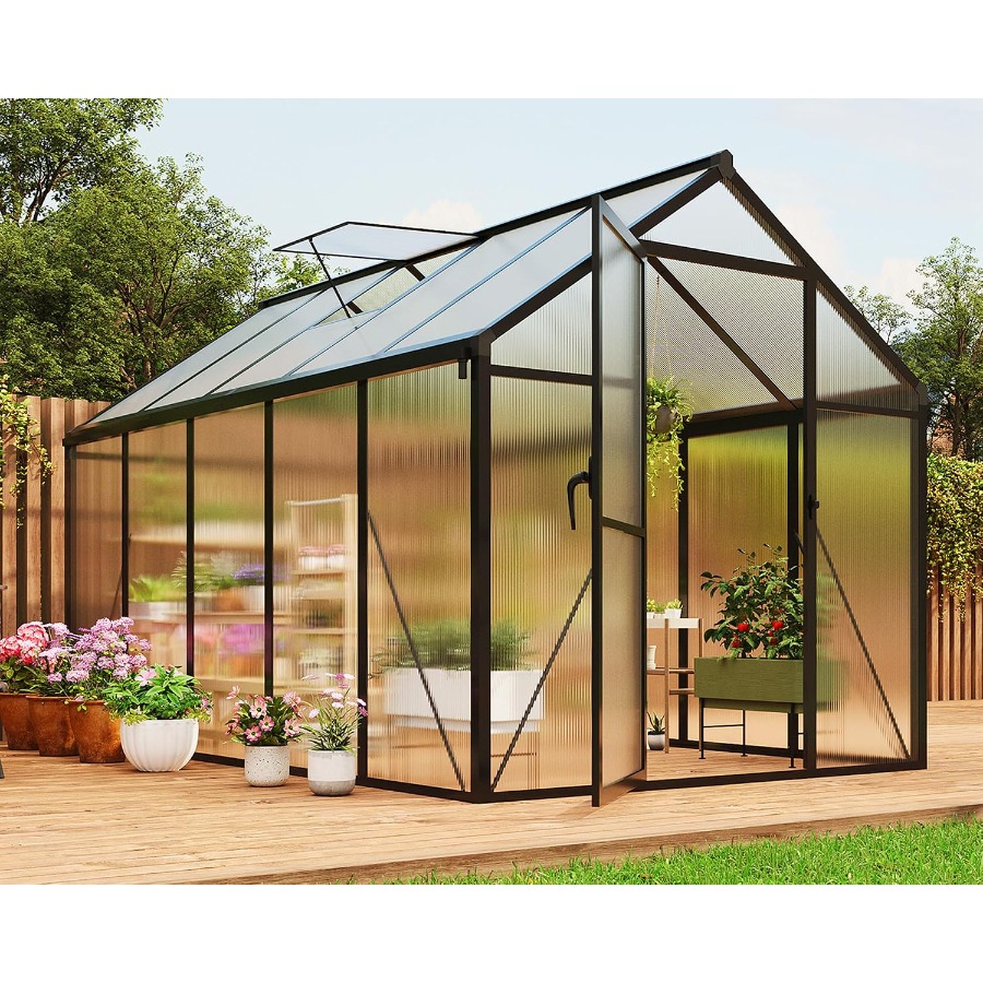 All-Season Walk-in Polycarbona - Polycarbonate Greenhouse Aluminum Frame 评论和价格