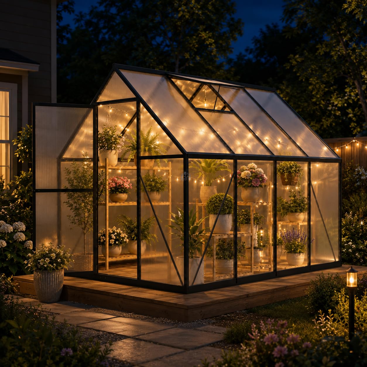 6x4 FT Small Polycarbonate Gre - Polycarbonate Greenhouse Aluminum Frame 评论和价格