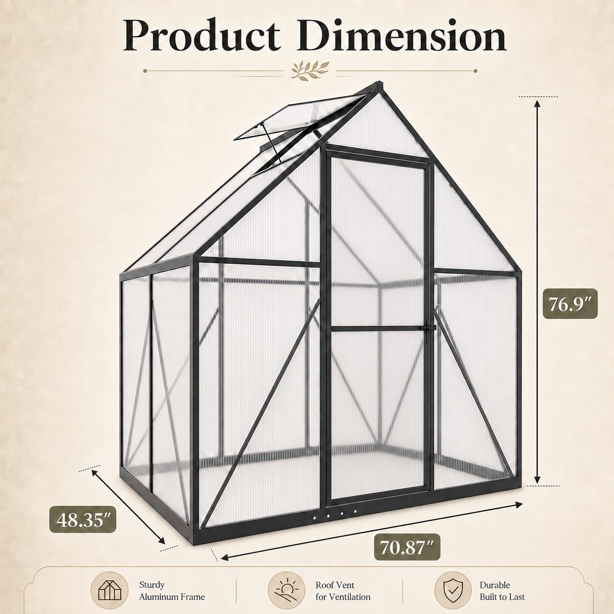 6x4 FT Small Polycarbonate Gre - Polycarbonate Greenhouse Aluminum Frame 评论和价格