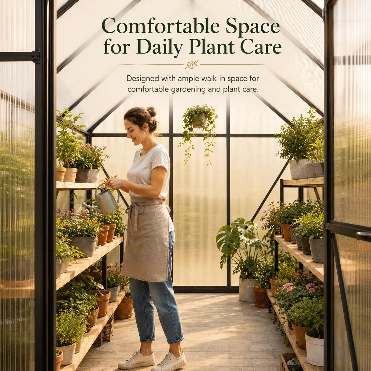 6x4 FT Small Polycarbonate Gre - Polycarbonate Greenhouse Aluminum Frame 评论和价格