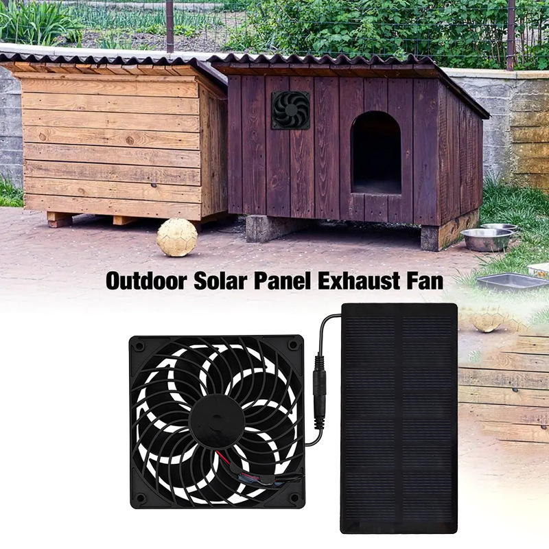 Solar Powered 12cm Exhaust Ven - Greenhouse Circulation Fan Waterproof 评论和价格