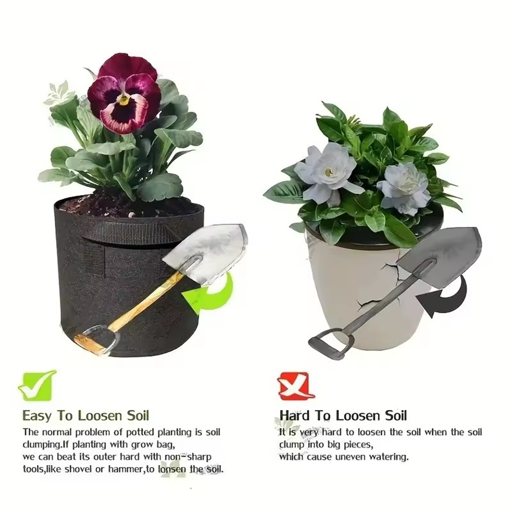 Vegetable/Flower/Plant Grow Ba - Plant Nursery Grow Bags Fabric 5 Gallon 评论和价格