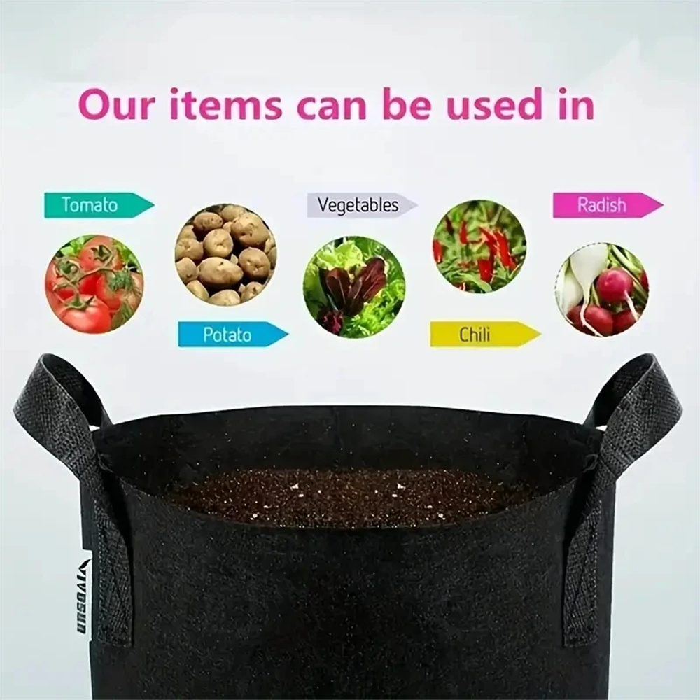 Vegetable/Flower/Plant Grow Ba - Plant Nursery Grow Bags Fabric 5 Gallon 评论和价格