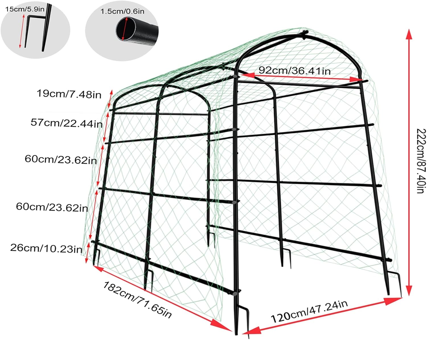 87-Inch Metal Garden Trellis A - Plant Support Trellis Netting Climbing 评论和价格