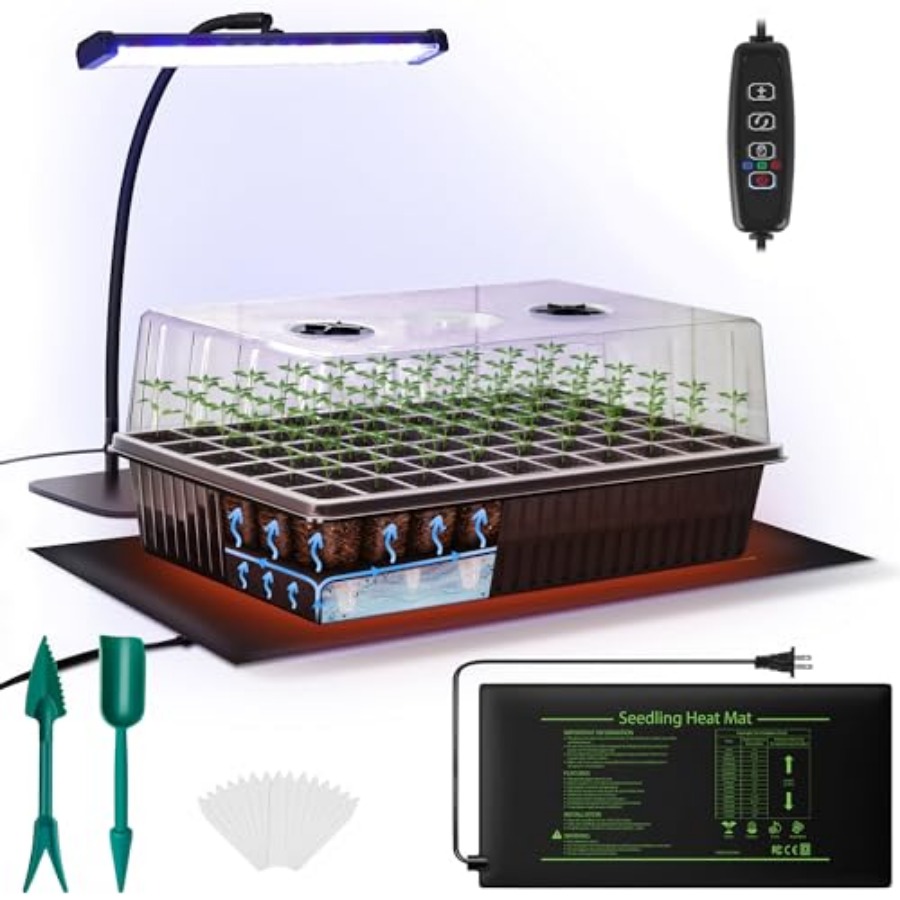 60-Cell Self-Watering Seed Sta - Seed Starter Tray Kit With Grow Light 评论和价格