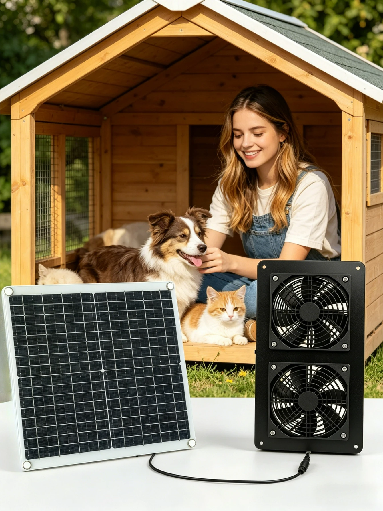 NEW Solar Panel Dual Exhaust F - Greenhouse Circulation Fan Waterproof 评论和价格