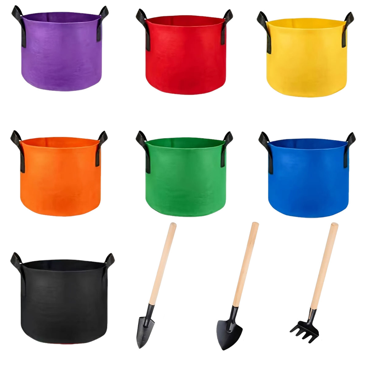 6pcs/set 5-Gallon Random Color - Plant Nursery Grow Bags Fabric 5 Gallon 评论和价格