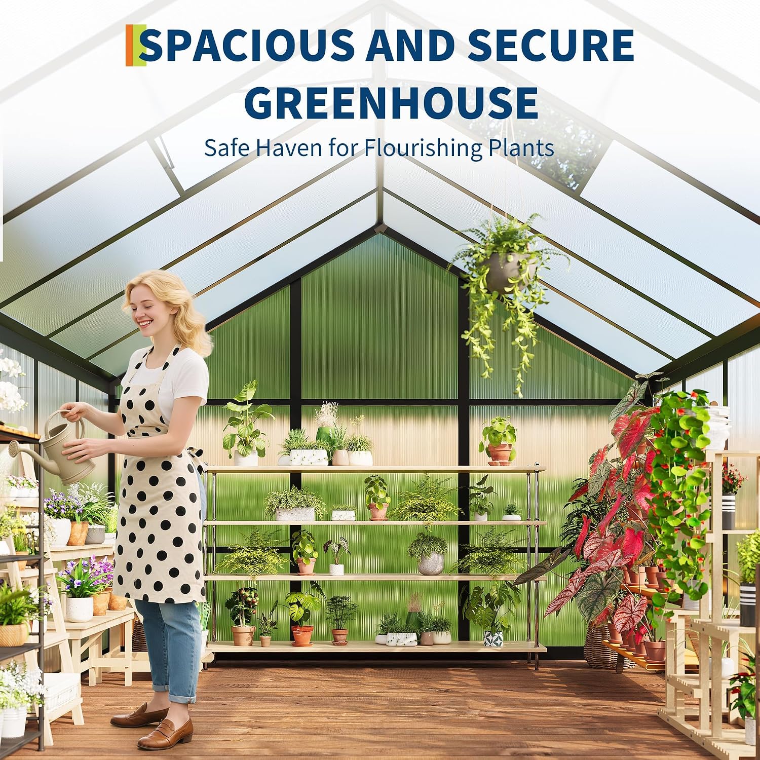 8x10 FT Greenhouse, Greenhouse - Polycarbonate Greenhouse Aluminum Frame 评论和价格
