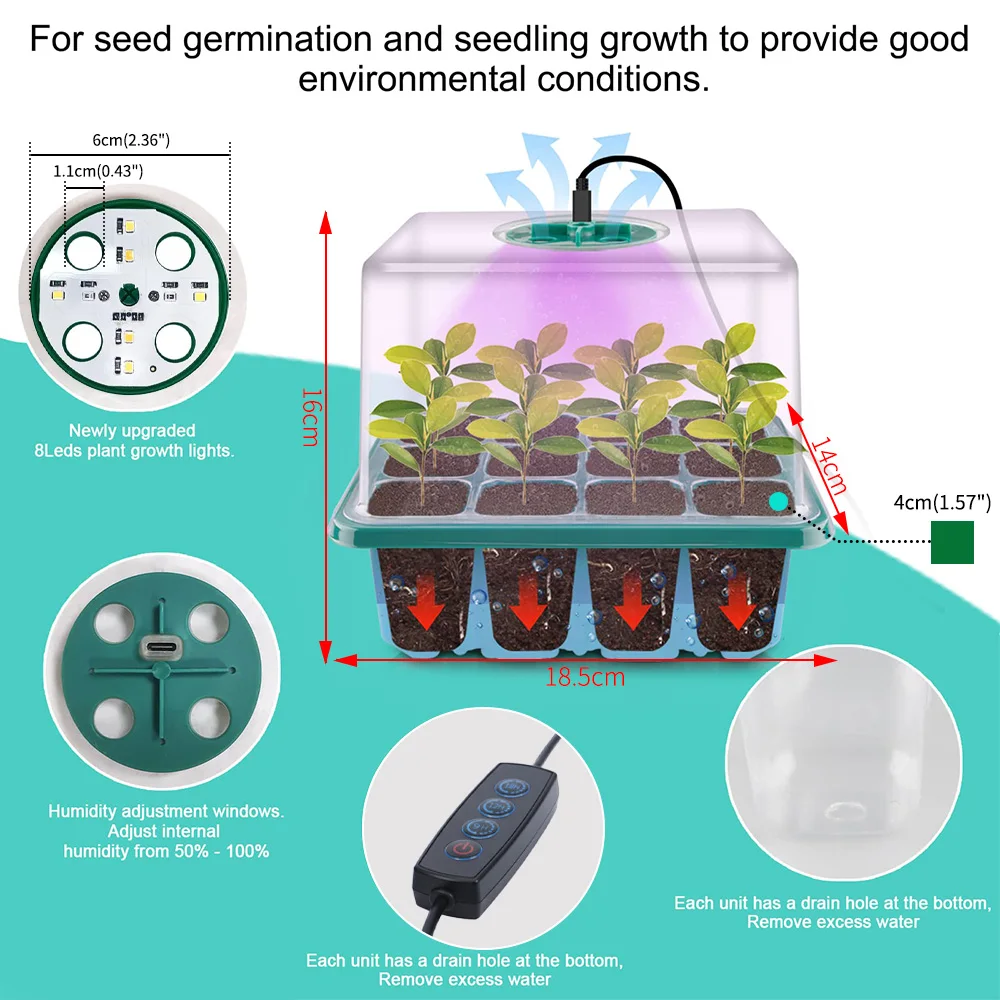 Plant Flower Seed Starter Tray - Seed Starter Tray Kit With Grow Light 评论和价格