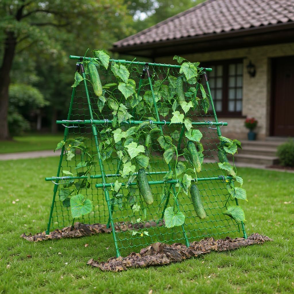 Cucumber Trellis, 4 ft x 4 ft  - Plant Support Trellis Netting Climbing 评论和价格