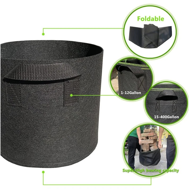 5‑Pack Aeration Fabric Grow Ba - Plant Nursery Grow Bags Fabric 5 Gallon 评论和价格