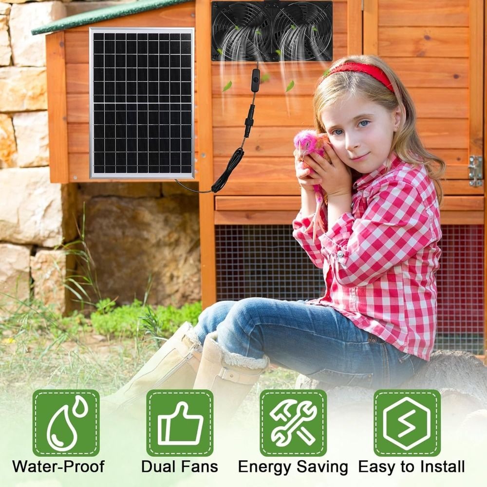 Air Circulation 15W Solar Fan  - Greenhouse Circulation Fan Waterproof 评论和价格