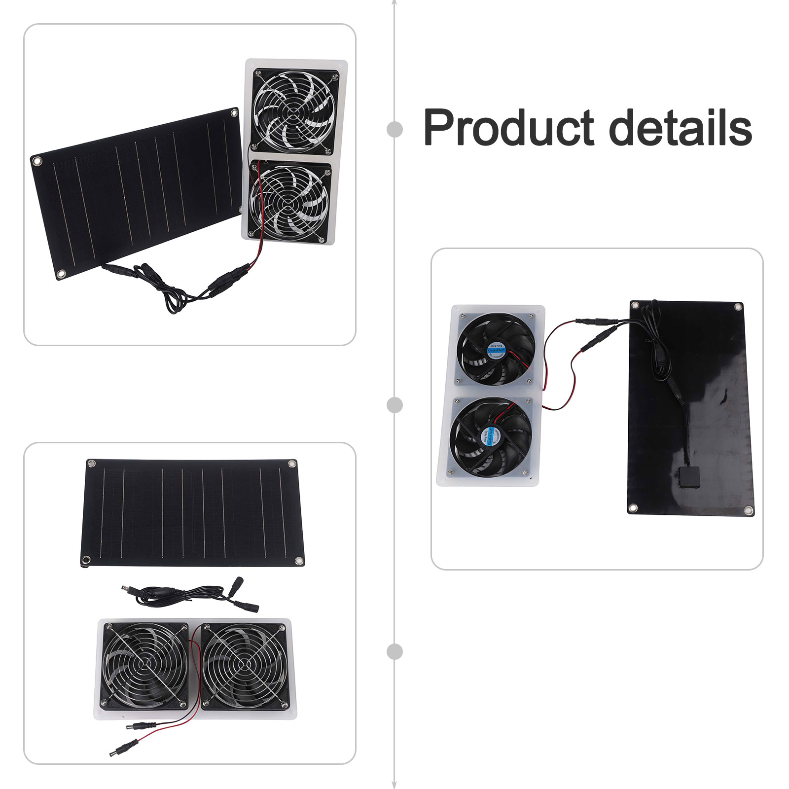 30W Solar Panel Fan Kit with D - Greenhouse Circulation Fan Waterproof 评论和价格