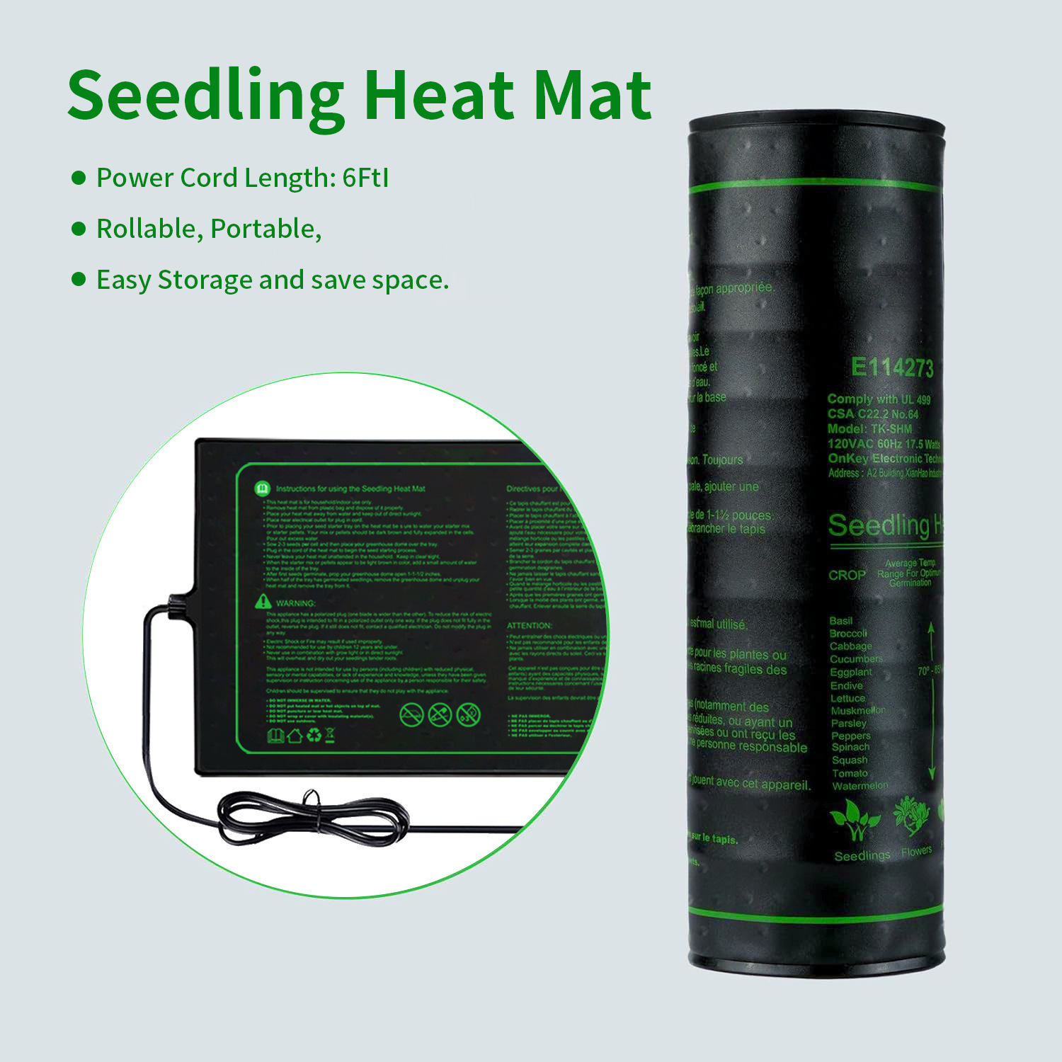 Two-pack 20x10Inch Seedling He - Plant Seedling Heat Mat Waterproof 评论和价格