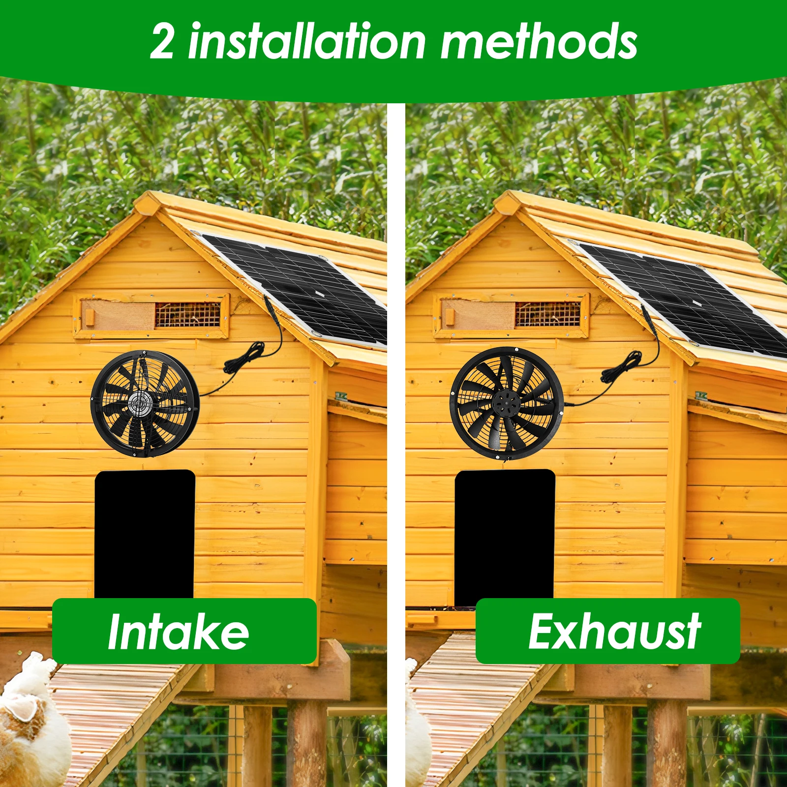 100W Solar Panel Fan Kit Water - Greenhouse Circulation Fan Waterproof 评论和价格