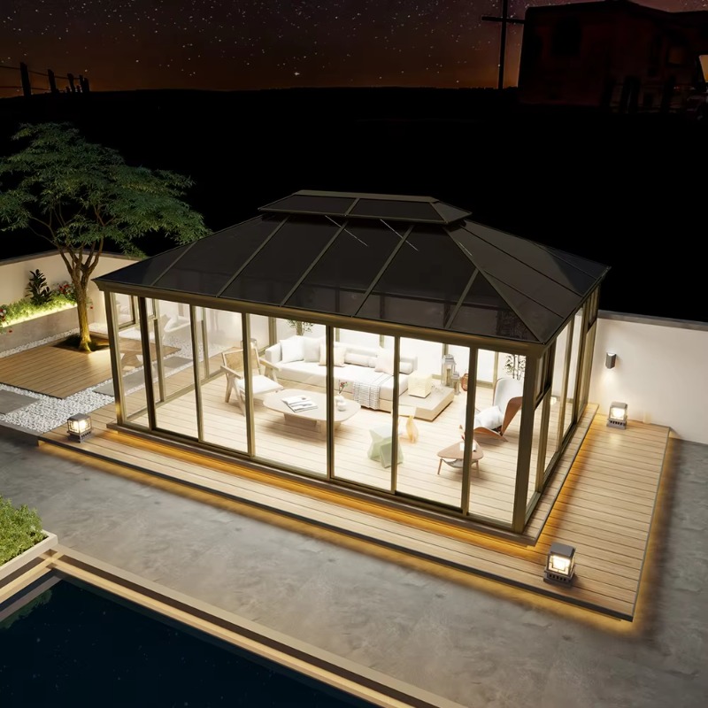 400*600CM Polycarbonate Sunroo - Polycarbonate Greenhouse Aluminum Frame 评论和价格