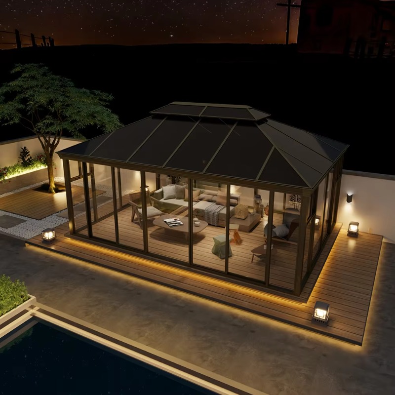 400*600CM Polycarbonate Sunroo - Polycarbonate Greenhouse Aluminum Frame 评论和价格
