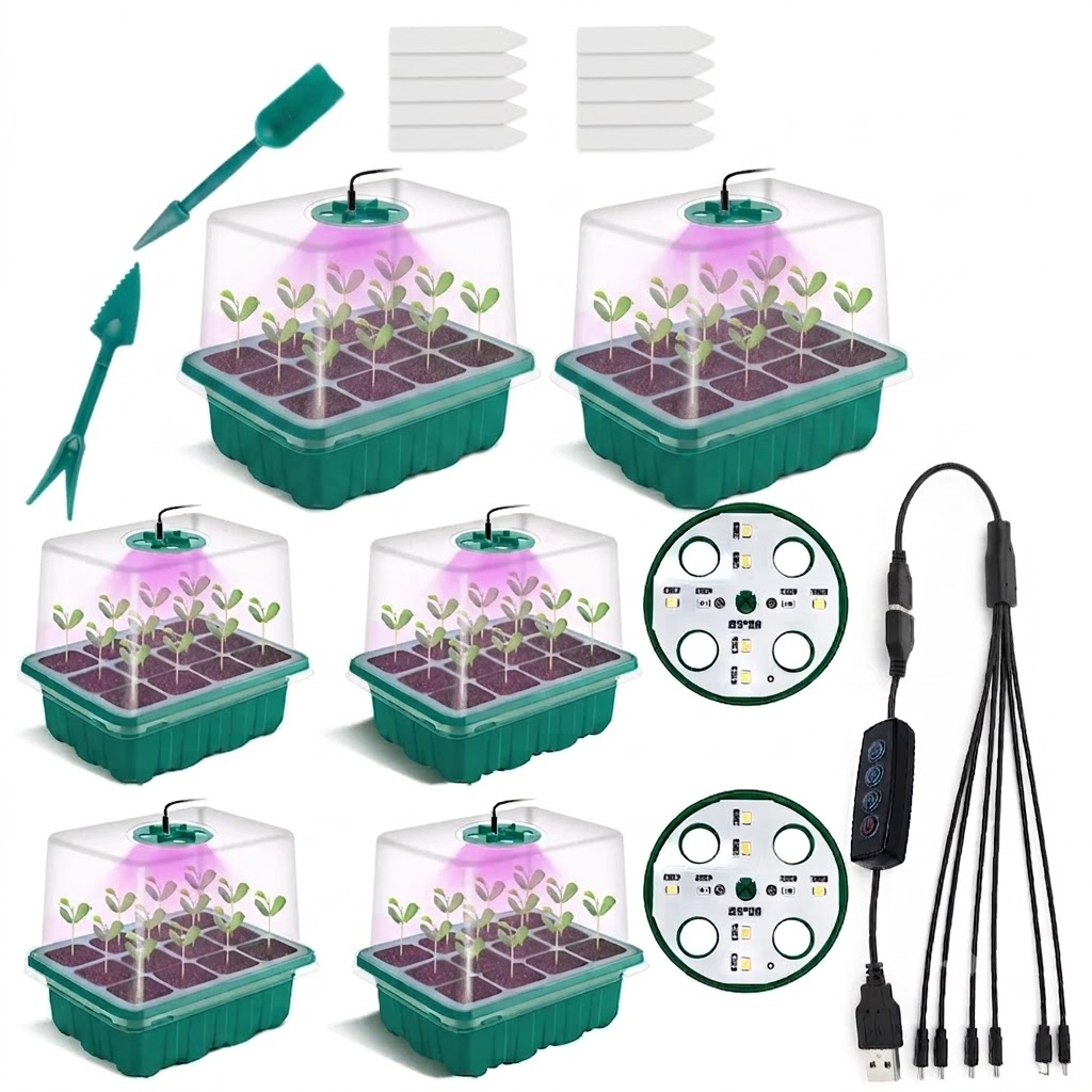 Full Spectrum LED Grow Light N - Seed Starter Tray Kit With Grow Light 评论和价格