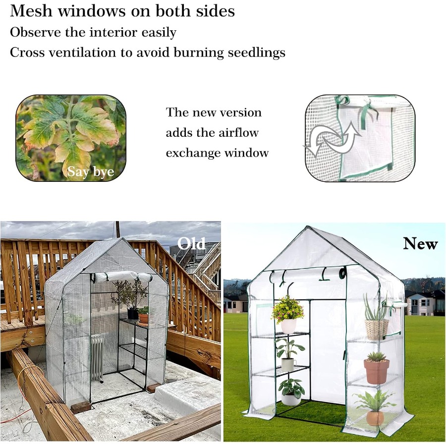56x30x76 Mini Walk-in Greenhou - Mini Walk In Greenhouse 3 Tier Shelves 评论和价格