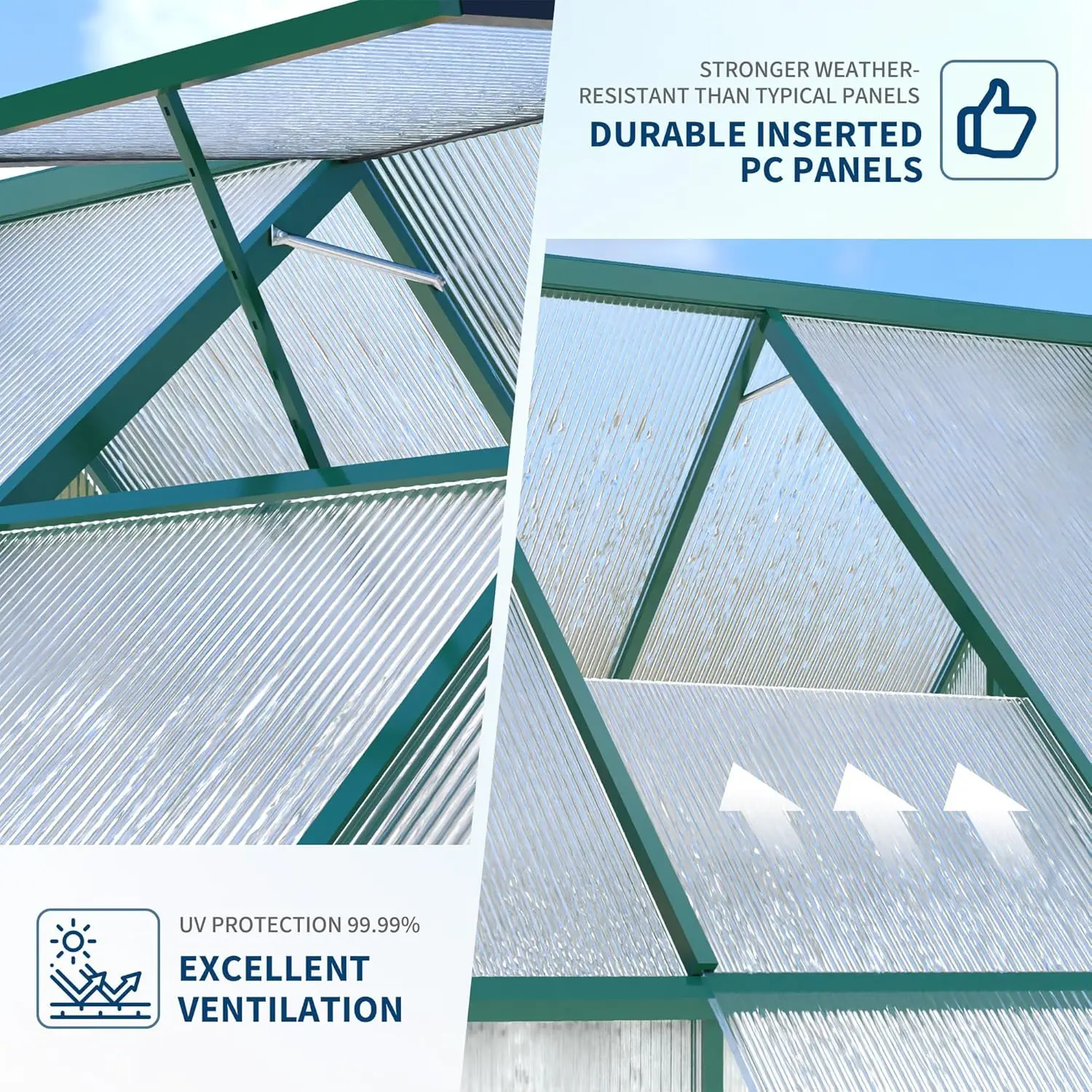 6x9 ft Polycarbonate Greenhous - Polycarbonate Greenhouse Aluminum Frame 评论和价格