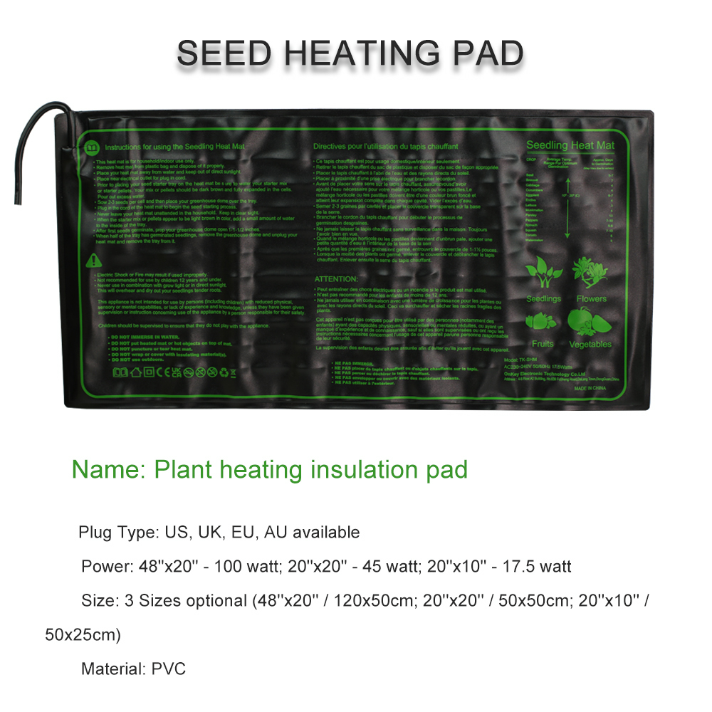 Seedling Heating Pad 3 Sizes W - Plant Seedling Heat Mat Waterproof 评论和价格
