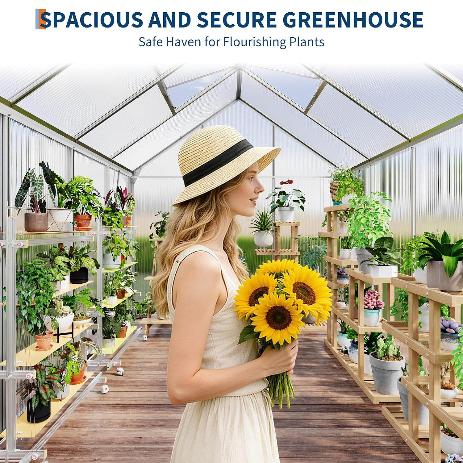 6 x 8 ft Polycarbonate Greenho - Polycarbonate Greenhouse Aluminum Frame 评论和价格