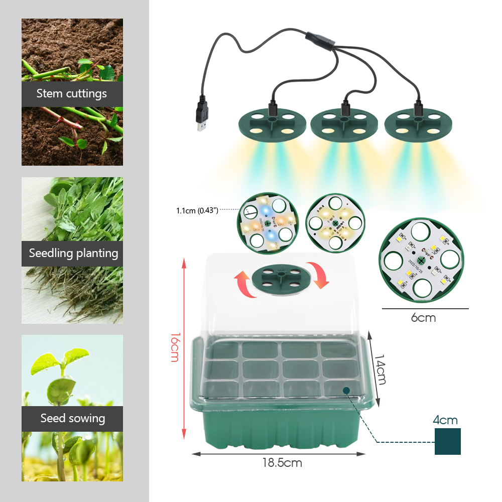 LED Nursery Pots with Grow Lig - Seed Starter Tray Kit With Grow Light 评论和价格