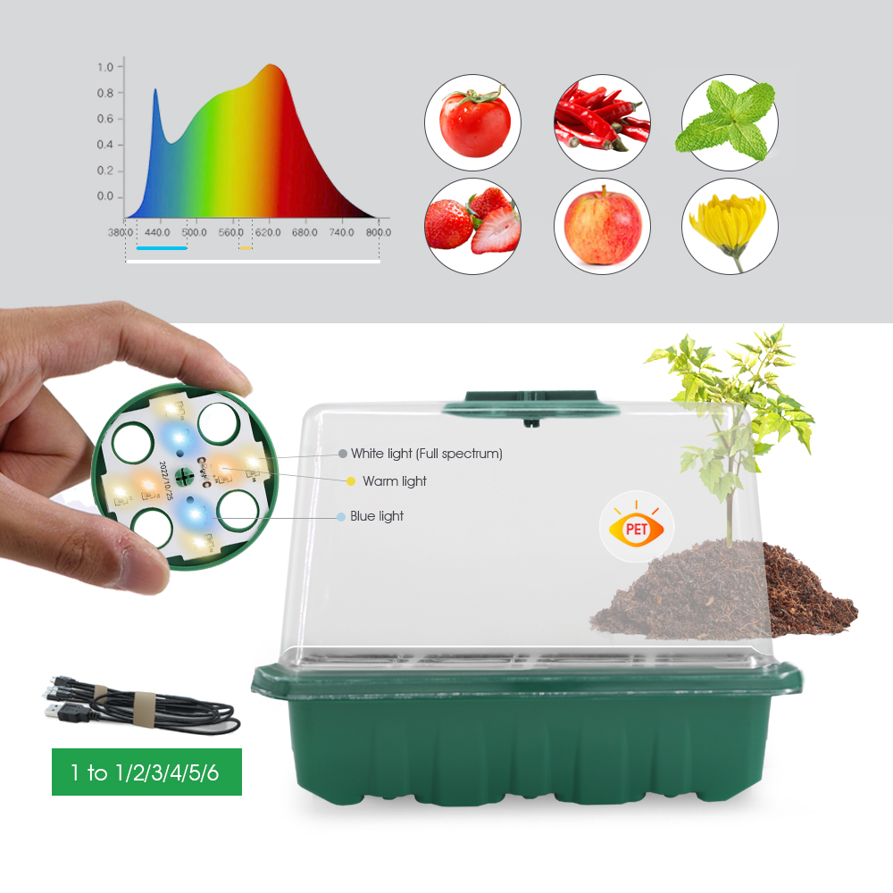 LED Nursery Pots with Grow Lig - Seed Starter Tray Kit With Grow Light 评论和价格