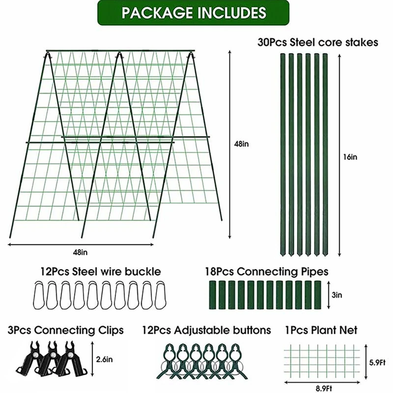 Cucumber Trellis Set A-Frame F - Plant Support Trellis Netting Climbing 评论和价格