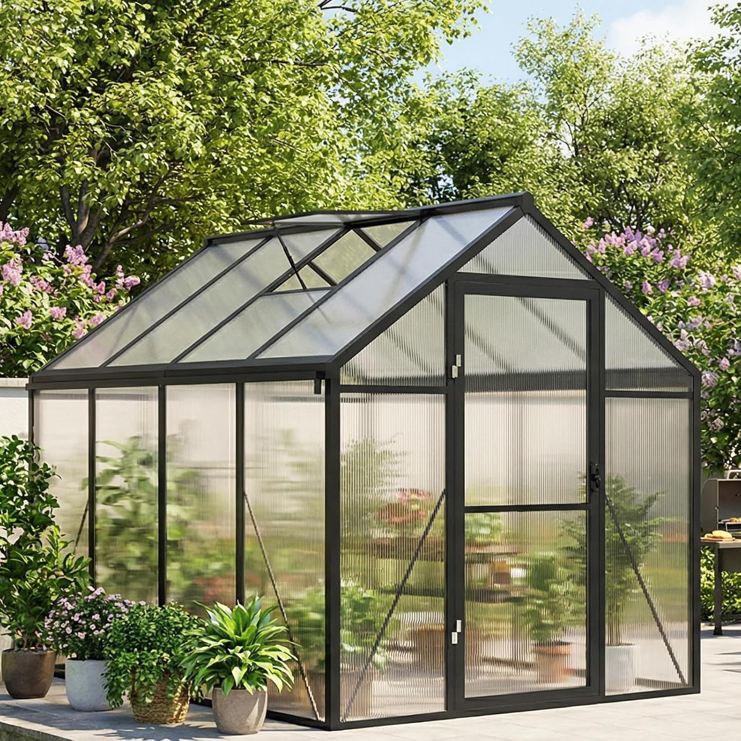 Polycarbonate Garden Greenhous - Polycarbonate Greenhouse Aluminum Frame 评论和价格