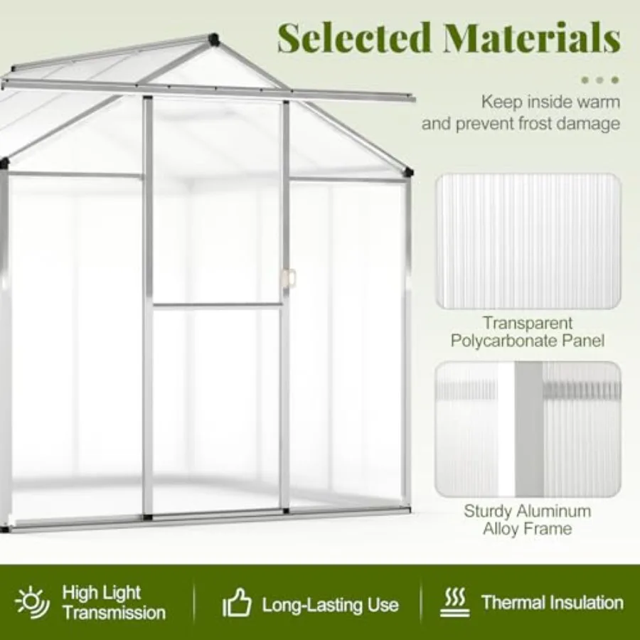 Greenhouse for outdoor garden, - Polycarbonate Greenhouse Aluminum Frame 评论和价格