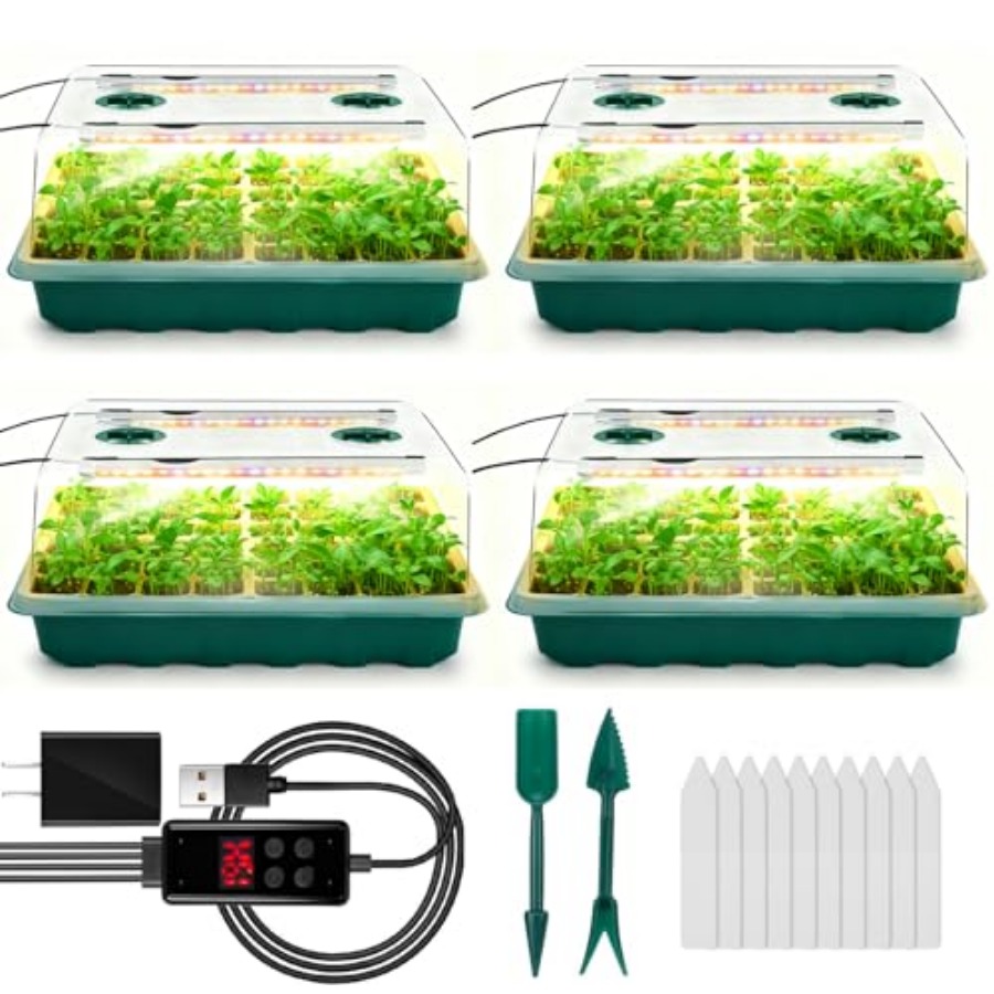 Seed Starter Tray with Grow Li - Seed Starter Tray Kit With Grow Light 评论和价格