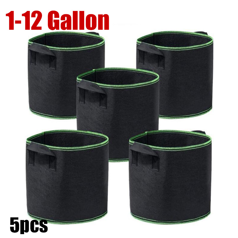 1 3 5 10 Gallon Fabric Plant G - Plant Nursery Grow Bags Fabric 5 Gallon 评论和价格