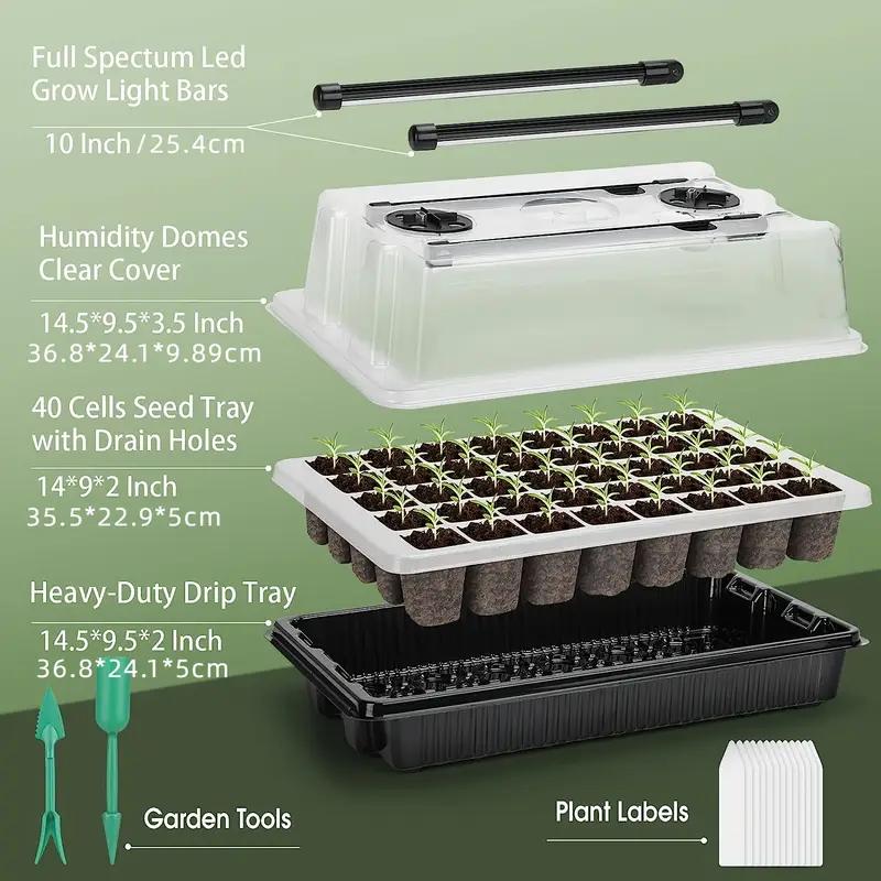 3Pack 120 Cells Seed Starter T - Seed Starter Tray Kit With Grow Light 评论和价格
