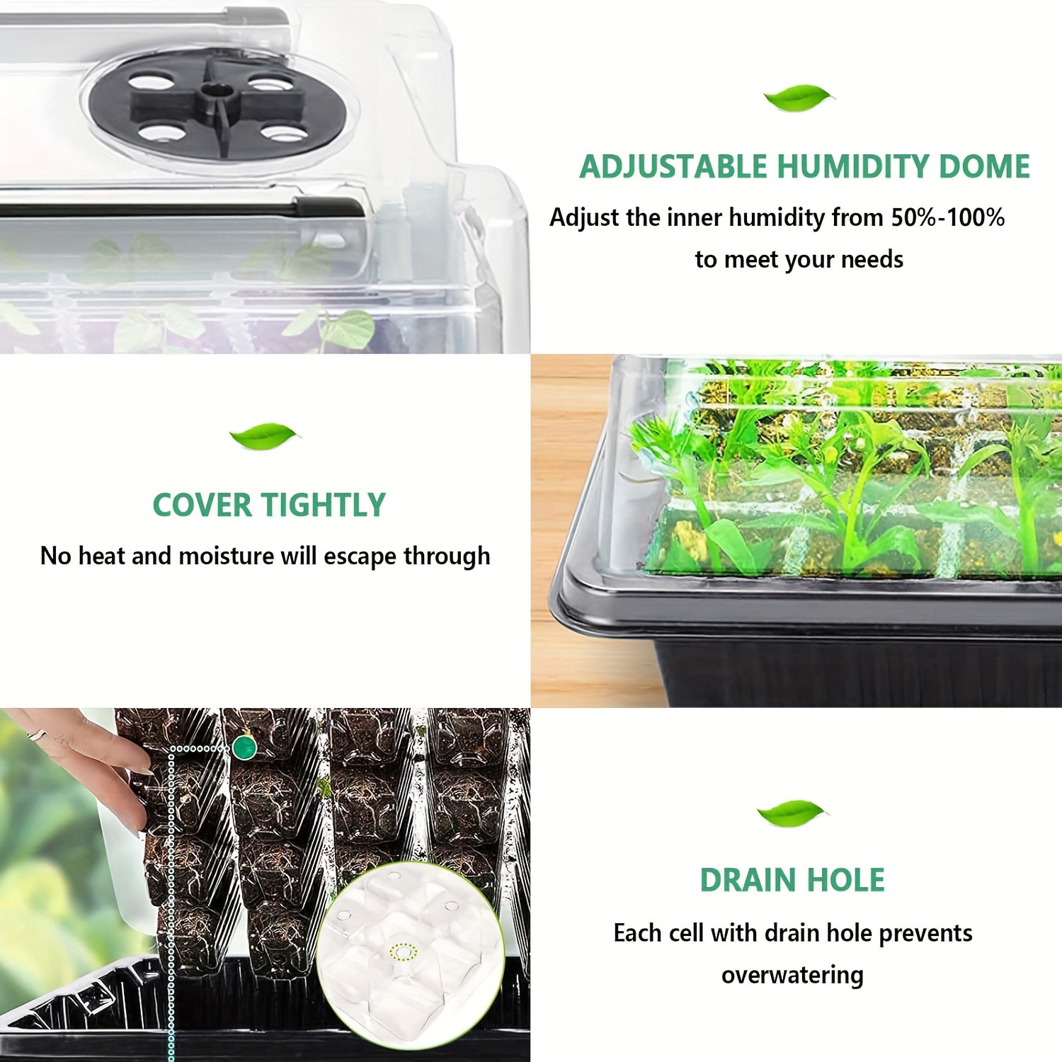 3Pack 120 Cells Seed Starter T - Seed Starter Tray Kit With Grow Light 评论和价格