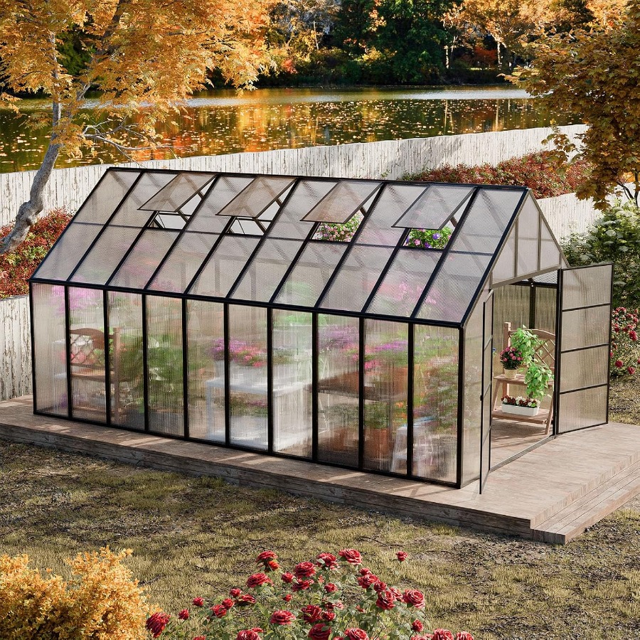 20x10x10 Feet Large Greenhouse - Polycarbonate Greenhouse Aluminum Frame 评论和价格